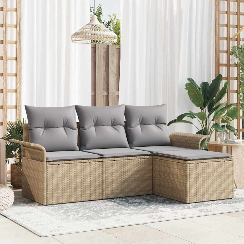Havesofa Sæt 4 Stk. Polyrattan - Variant 3353979