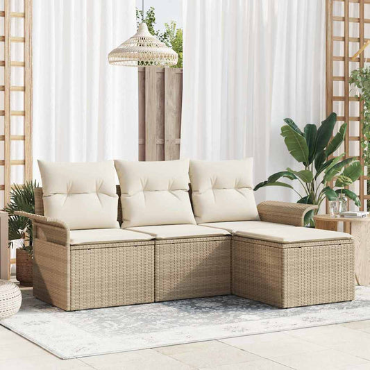 Havesofa Sæt 4 Stk. Polyrattan - Hovedbillede