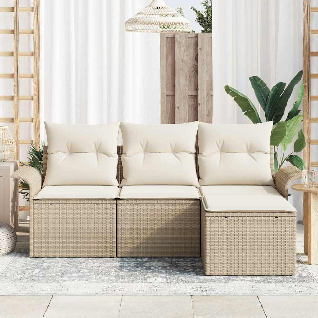 Havesofa Sæt 4 Stk. Polyrattan - Billede 3