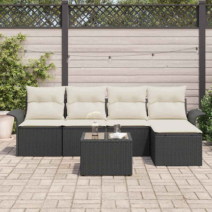 Havesofa Sæt Med Pude Med Opbevaring 6 Dele Polyrattan - Billede 3