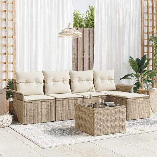 Havesofa Sæt 6 Stk. Polyrattan - Hovedbillede