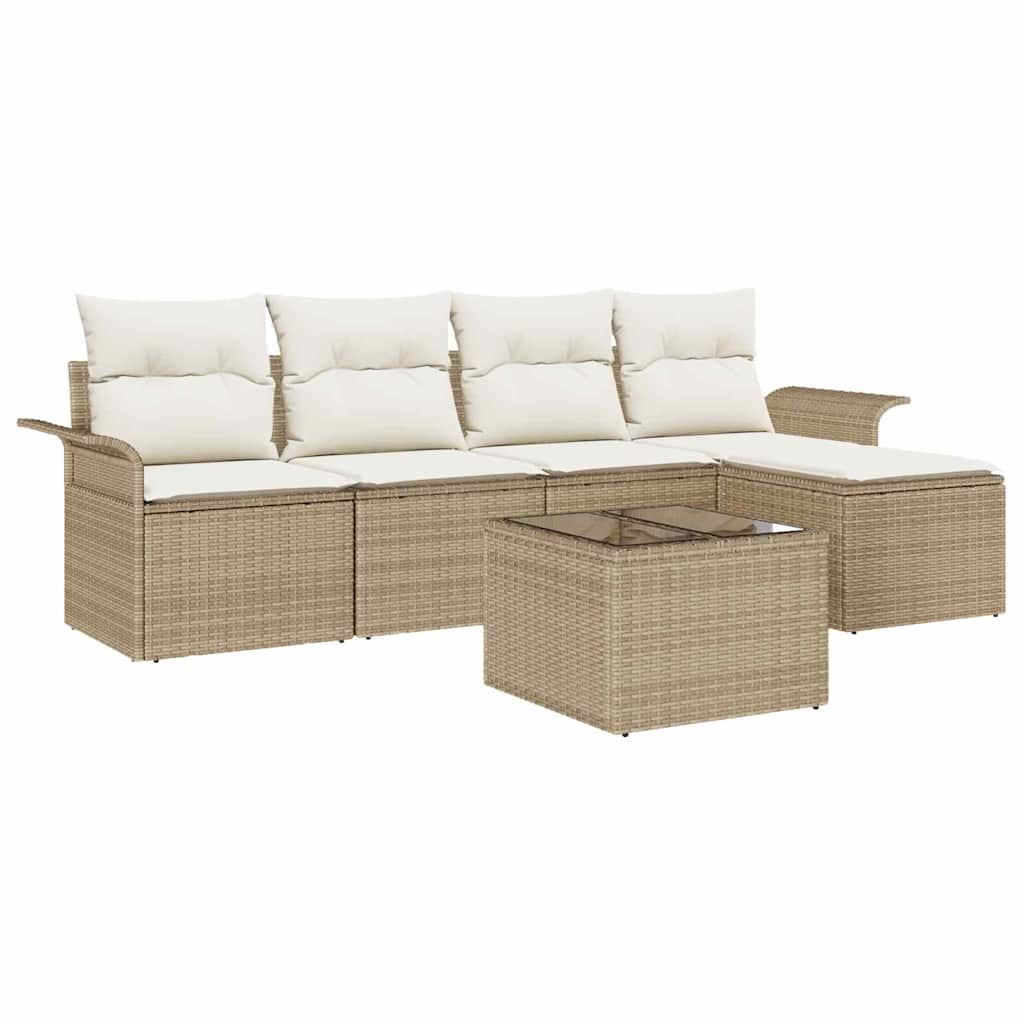 Havesofa Sæt 6 Stk. Polyrattan - Billede 2