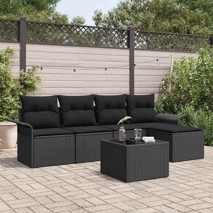 Havesofa Sæt Med Pude Med Opbevaring 6 Dele Polyrattan