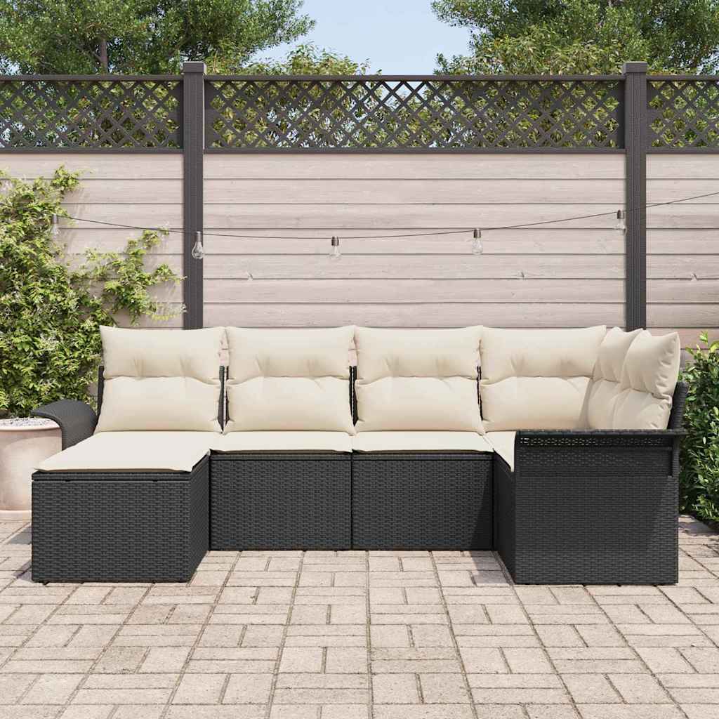 Havesofa Sæt Med Opbevaring 6 Dele Polyrattan - Billede 3