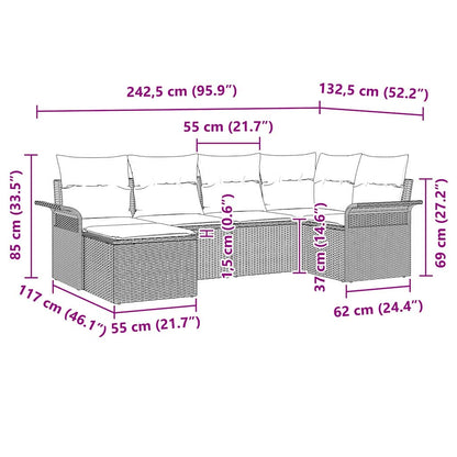 Havesofa Sæt Med Opbevaring 6 Dele Polyrattan - Billede 17