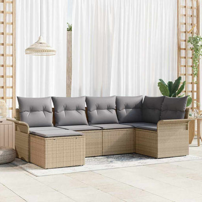 Havesofa Sæt Med Opbevaring 6 Dele Polyrattan