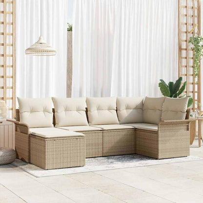 Havesofa Sæt Med Opbevaring 6 Dele Polyrattan