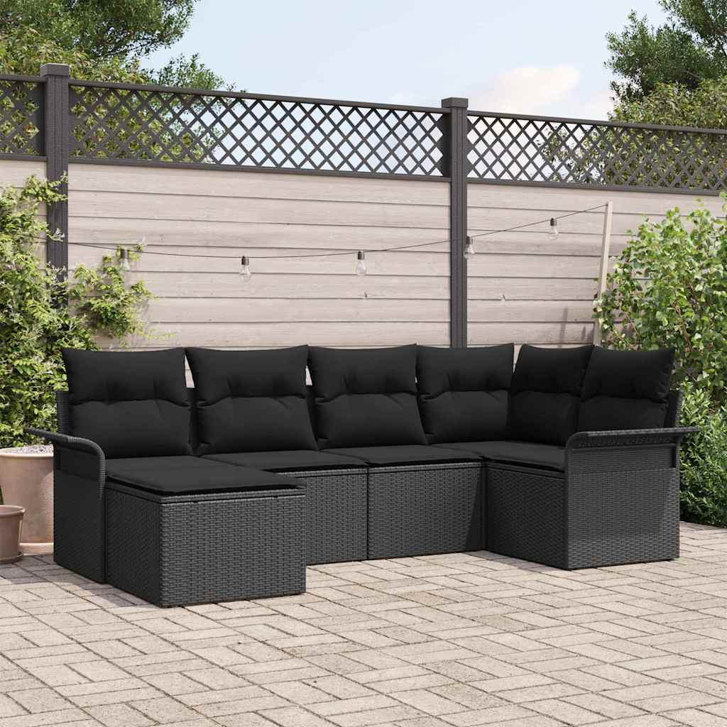 Havesofa Sæt Med Opbevaring 6 Dele Polyrattan