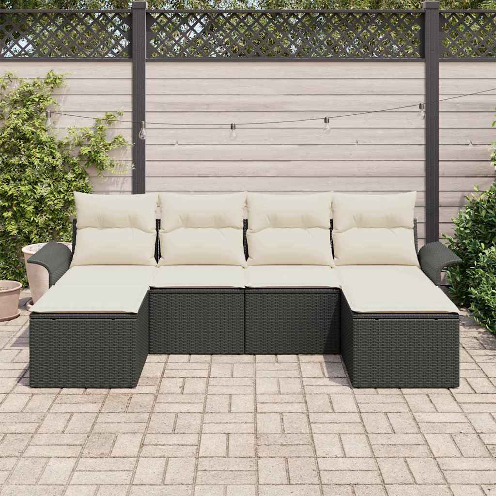 Havesofa Sæt Med Opbevaring 6 Dele Polyrattan - Billede 3