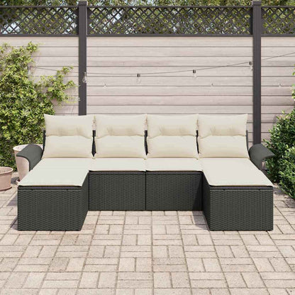 Havesofa Sæt Med Opbevaring 6 Dele Polyrattan - Billede 3