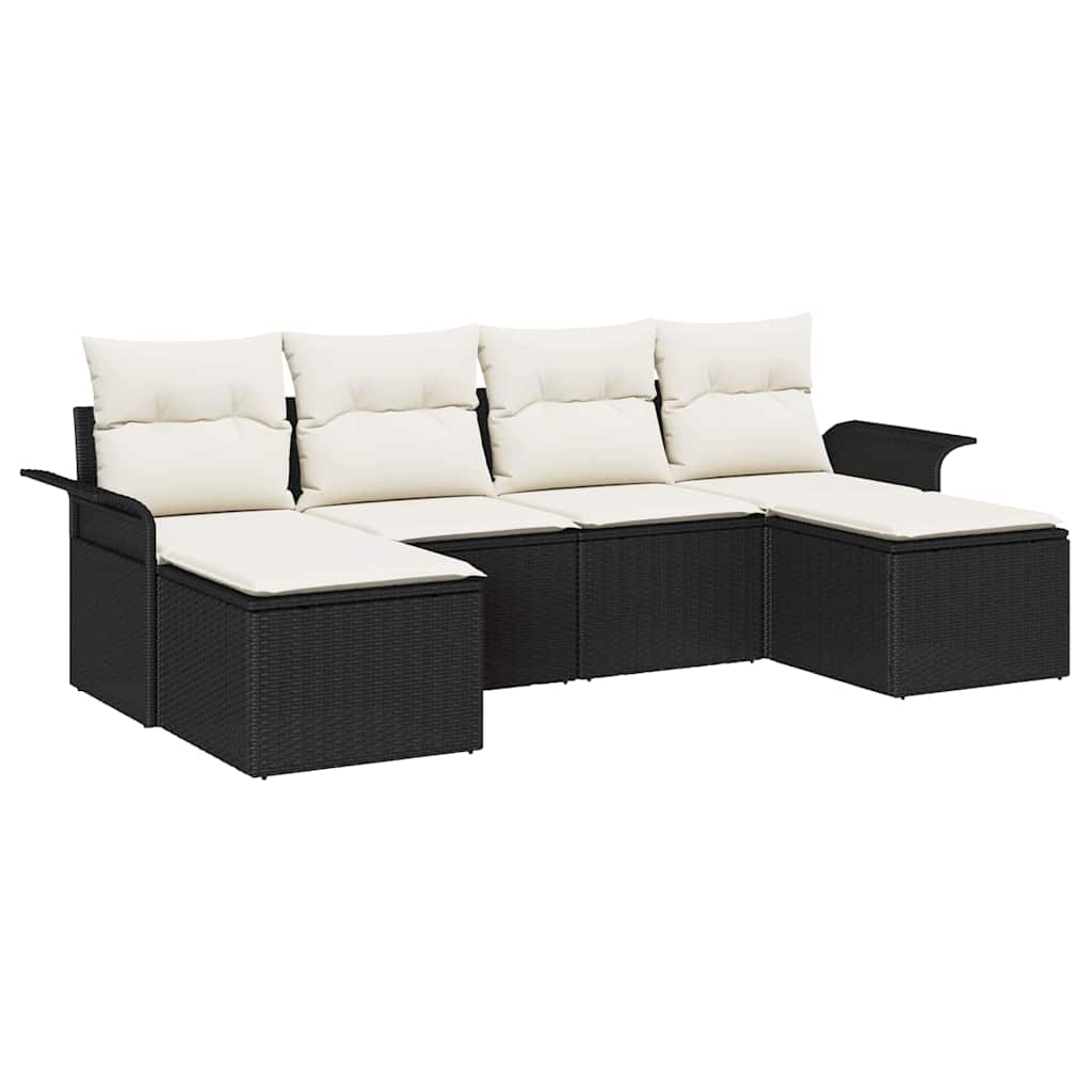 Havesofa Sæt Med Opbevaring 6 Dele Polyrattan - Billede 2