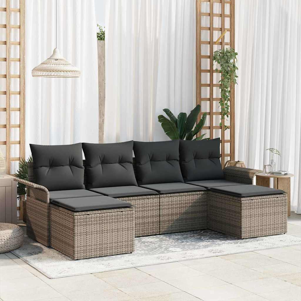 Havesofa Sæt Med Opbevaring 6 Dele Polyrattan - Variant 3354138