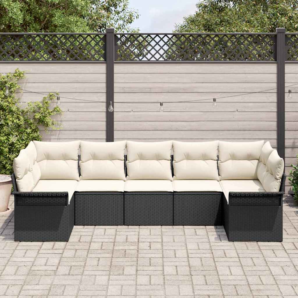 Havesofa Sæt Med Opbevaring 7 Dele Poly Rattan - Billede 3