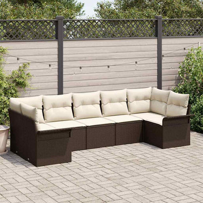 Havesofa Sæt Med Opbevaring 7 Dele Poly Rattan