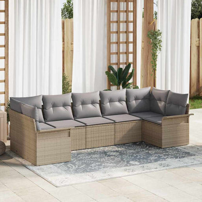 Havesofa Sæt Med Opbevaring 7 Dele Poly Rattan