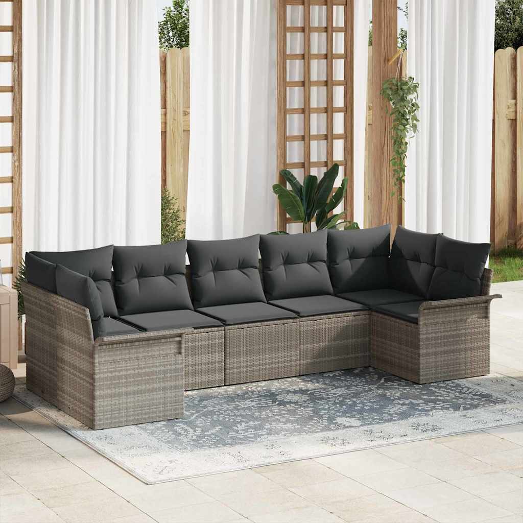 Havesofa Sæt Med Opbevaring 7 Dele Poly Rattan