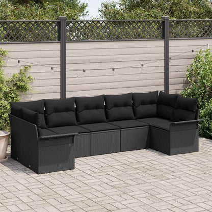 Havesofa Sæt Med Opbevaring 7 Dele Poly Rattan