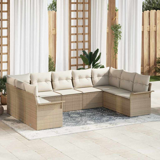 Havesofa Sæt 9 Stk. Polyrattan - Hovedbillede