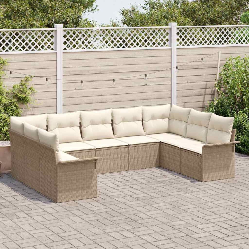Havesofa Sæt 9 Stk. Polyrattan - Billede 3