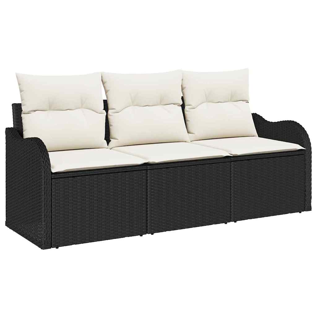 Havesofa Sæt Med Pude Med Opbevaring 3 Dele Poly Rattan - Billede 2