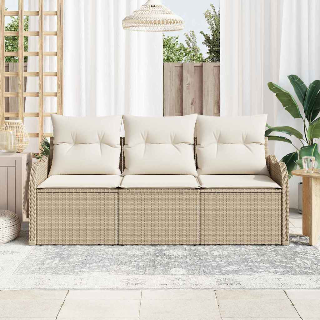 Havesofa Sæt 3 Stk. Poly Rattan - Billede 3