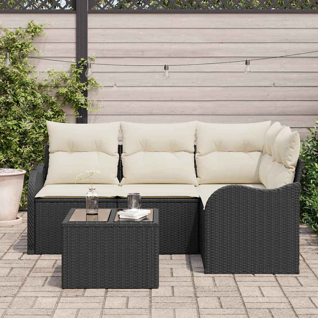 Havesofa Sæt Med Opbevaring 5 Dele Polyrattan - Billede 3