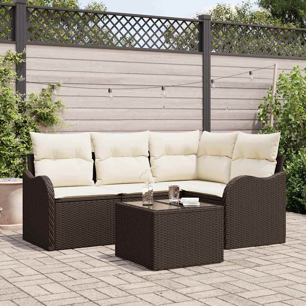 Havesofa Sæt Med Opbevaring 5 Dele Polyrattan