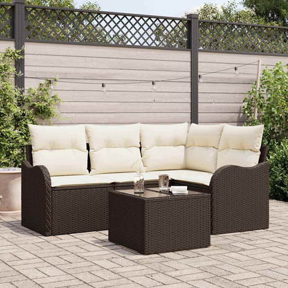 Havesofa Sæt Med Opbevaring 5 Dele Polyrattan