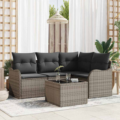 Havesofa Sæt Med Opbevaring 5 Dele Polyrattan