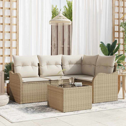 Havesofa Sæt Med Opbevaring 5 Dele Polyrattan