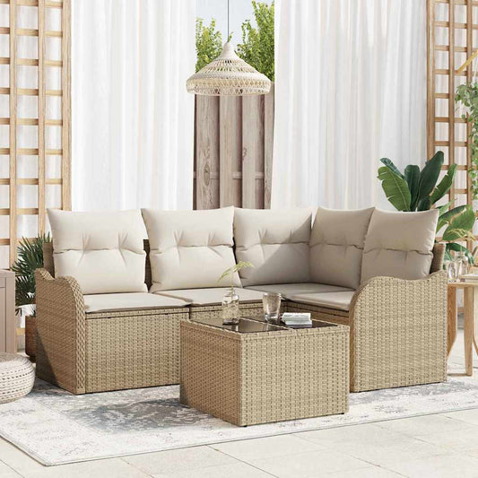 Havesofa Sæt 5 Stk. Polyrattan - Hovedbillede
