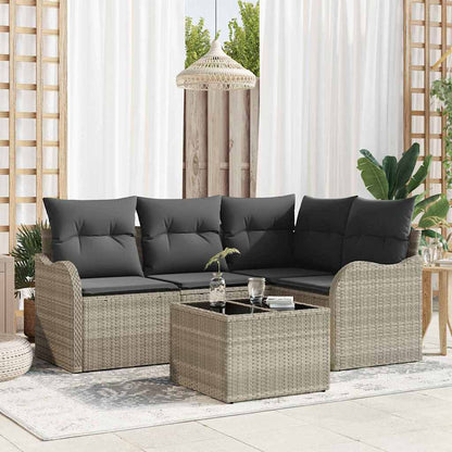Havesofa Sæt Med Opbevaring 5 Dele Polyrattan