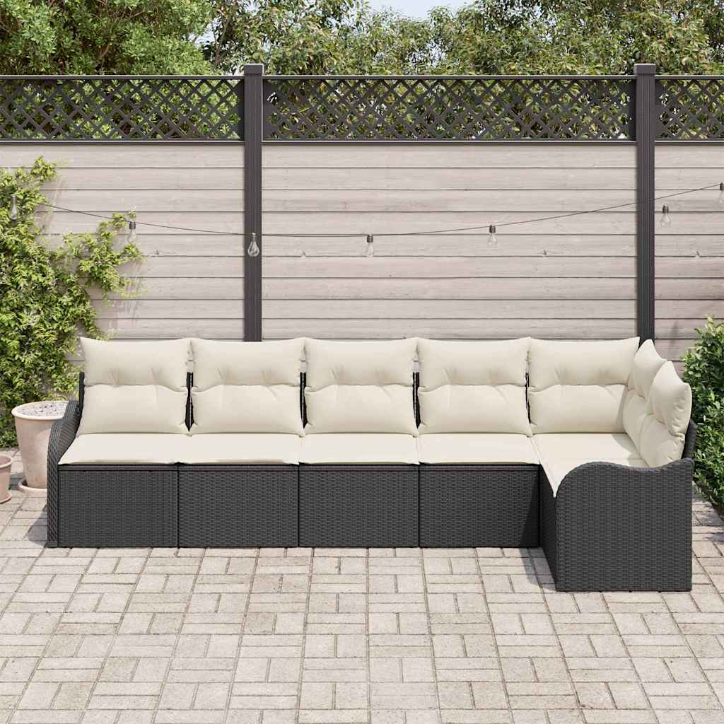 Havesofa Sæt Med Opbevaring 6 Dele Polyrattan - Billede 3