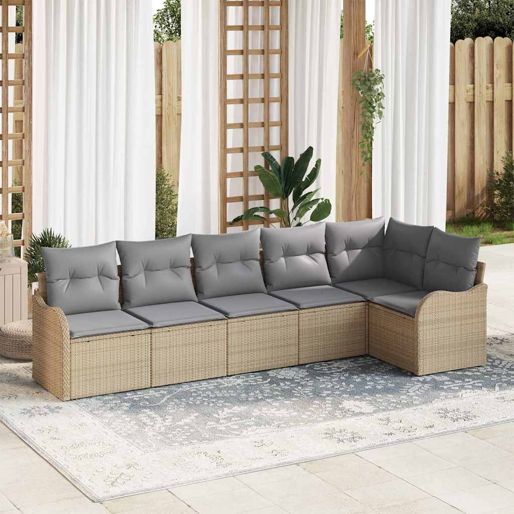 Havesofa Sæt 6 Stk. Polyrattan - Variant 3354389