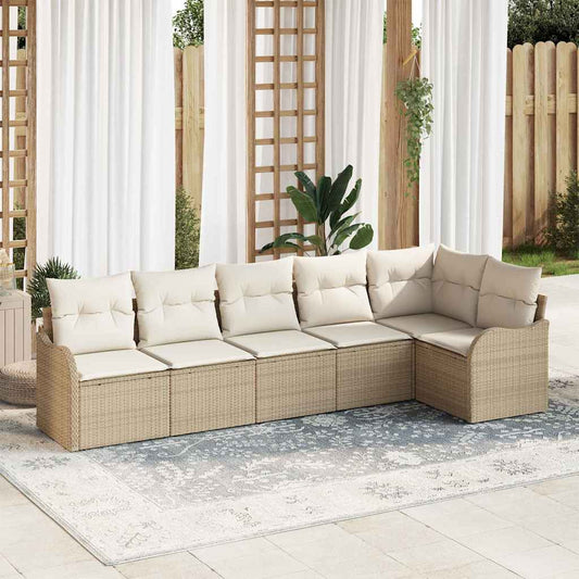 Havesofa Sæt 6 Stk. Polyrattan - Hovedbillede