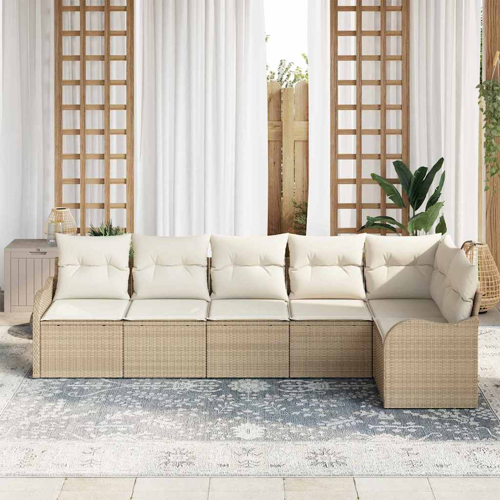 Havesofa Sæt 6 Stk. Polyrattan - Billede 3