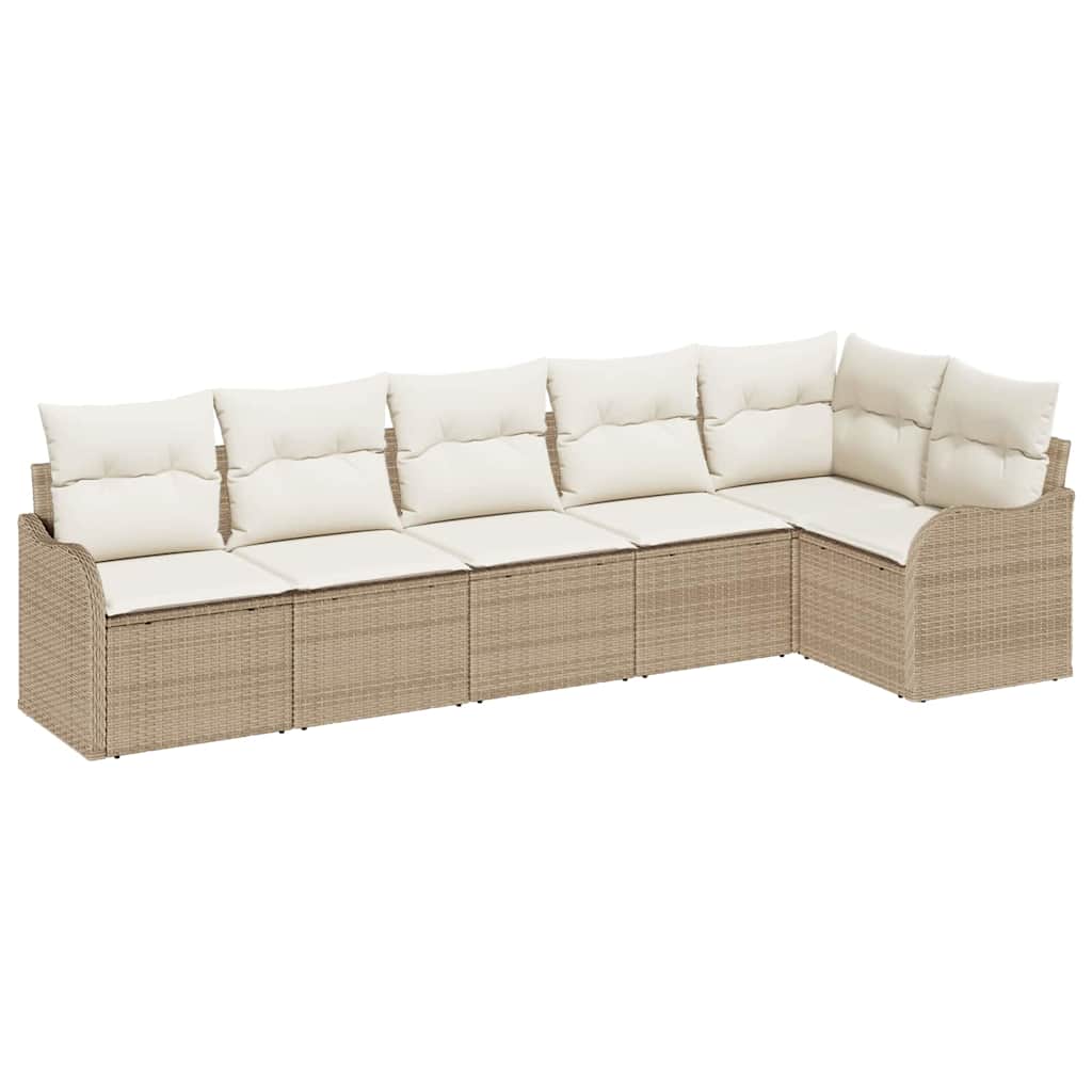 Havesofa Sæt 6 Stk. Polyrattan - Billede 2