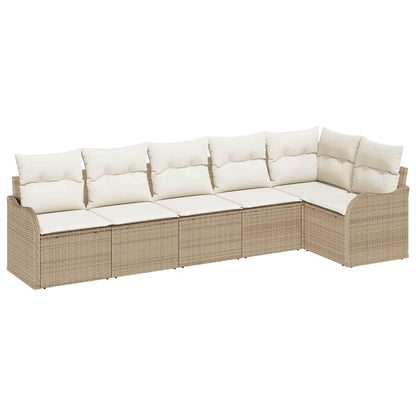 Havesofa Sæt 6 Stk. Polyrattan - Billede 2