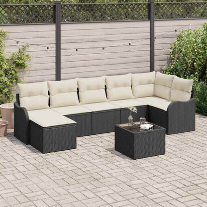 Havesofa Sæt Med Pude 8 Dele Poly Rattan - Hovedbillede