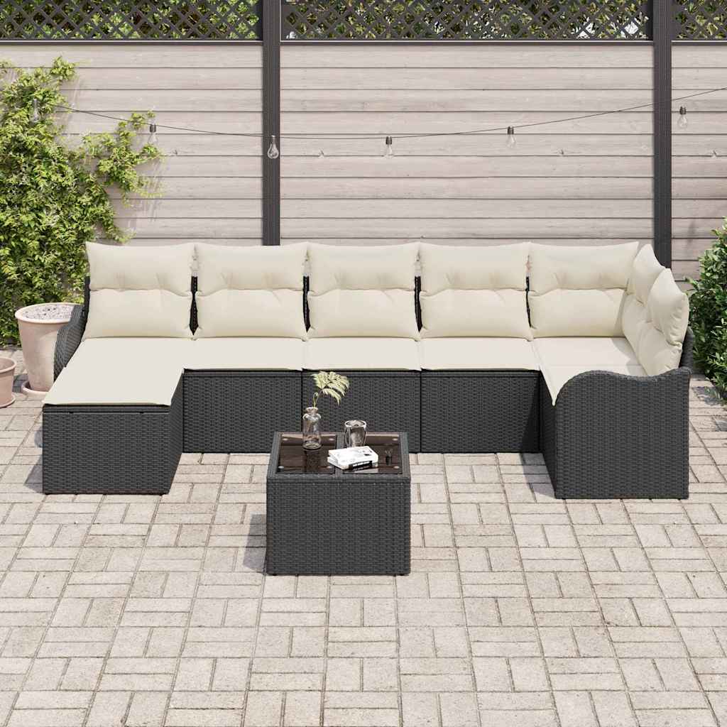 Havesofa Sæt Med Pude 8 Dele Poly Rattan - Billede 3