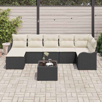 Havesofa Sæt Med Pude 8 Dele Poly Rattan - Billede 3