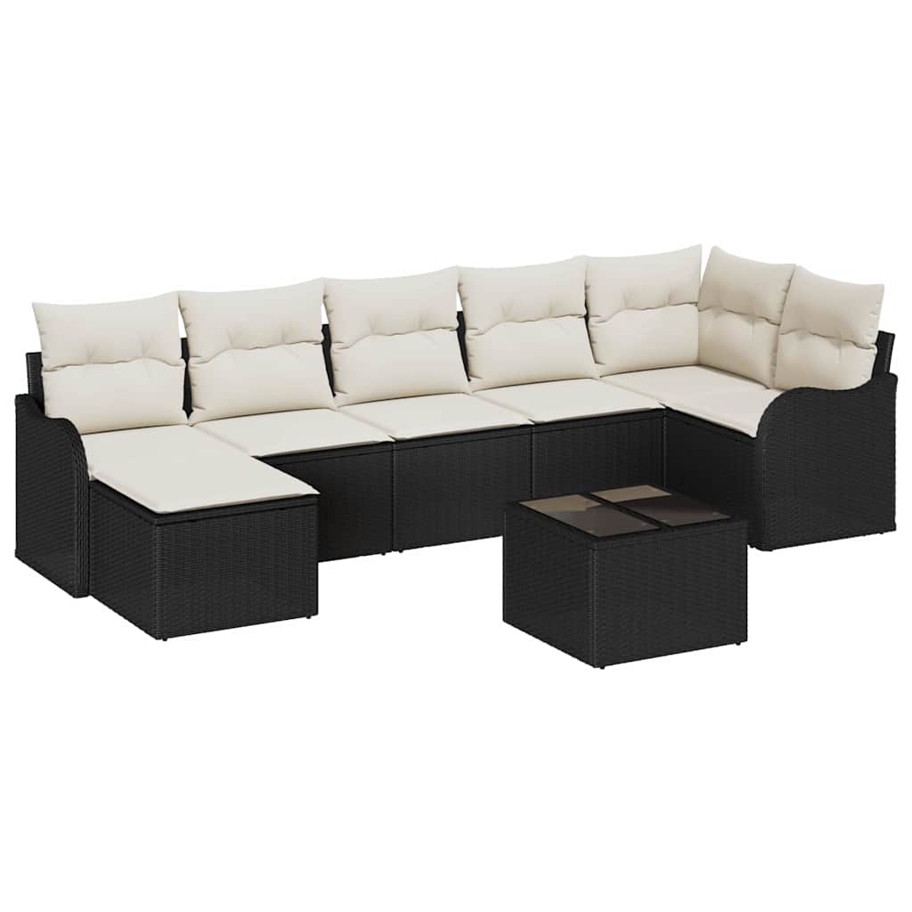 Havesofa Sæt Med Pude 8 Dele Poly Rattan - Billede 2