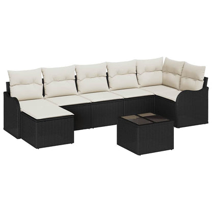 Havesofa Sæt Med Pude 8 Dele Poly Rattan - Billede 2