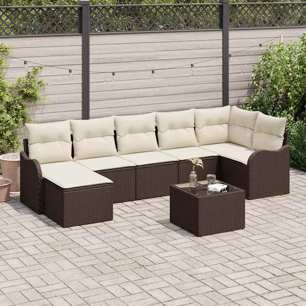 Havesofa Sæt Med Pude 8 Dele Poly Rattan