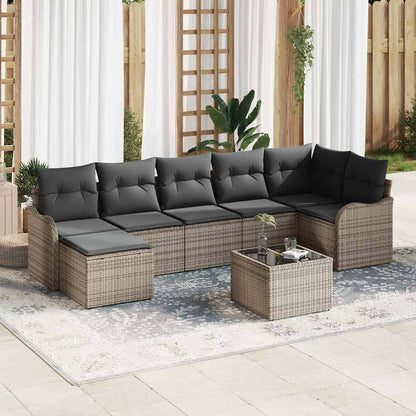 Havesofa Sæt Med Pude 8 Dele Poly Rattan