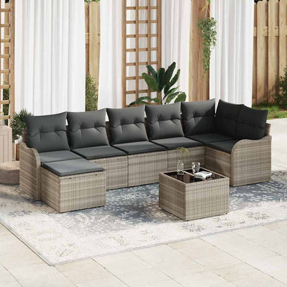 Havesofa Sæt Med Pude 8 Dele Poly Rattan
