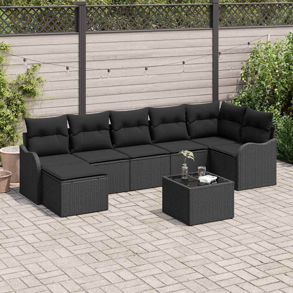 Havesofa Sæt Med Pude 8 Dele Poly Rattan