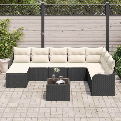 Havesofa Sæt Med Pude 9 Dele Poly Rattan - Billede 3