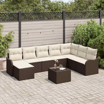 Havesofa Sæt Med Pude 9 Dele Poly Rattan