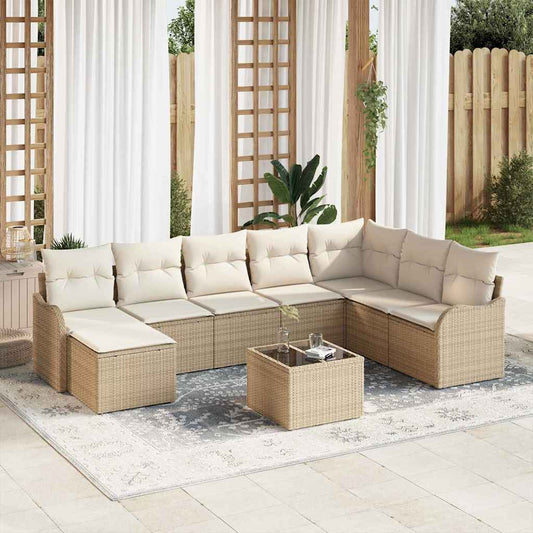 Havesofa Sæt 9 Stk. Polyrattan - Hovedbillede